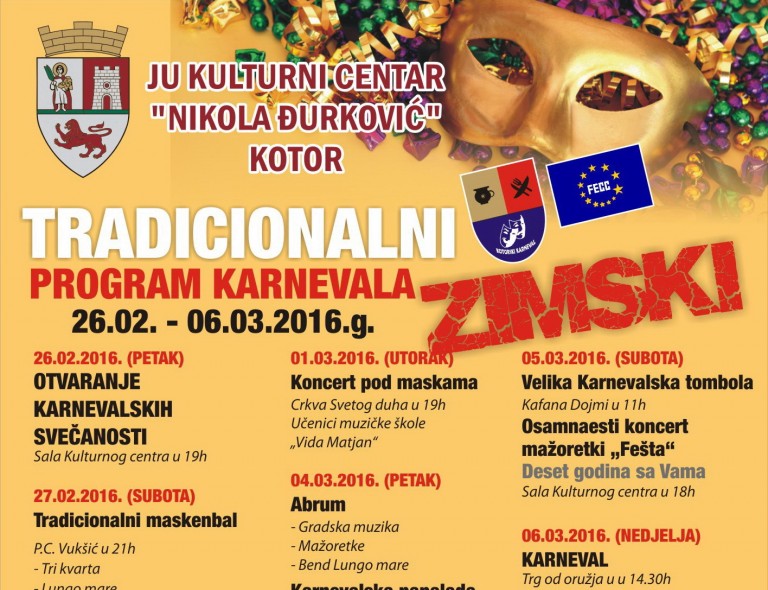 Kotorske karnevalske fešte od 26.2 – 6.3