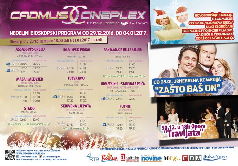 Cadmus Cineplex Budva raspored filmova