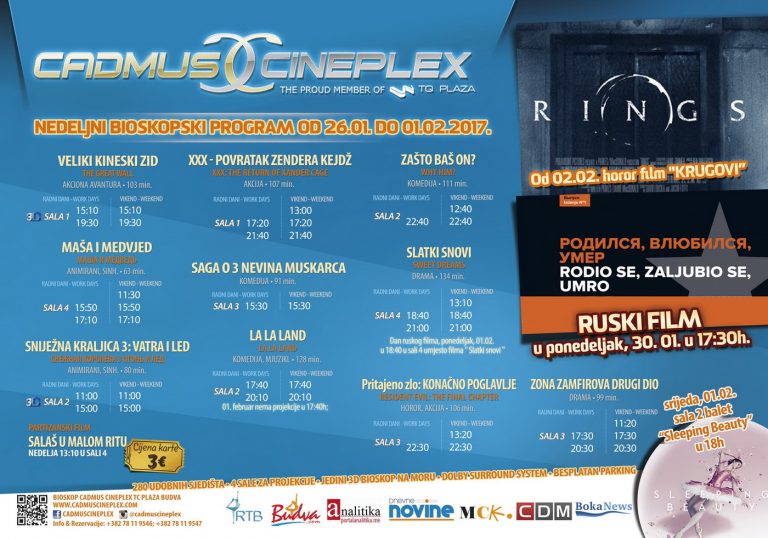 Novi filmovi u Cadmus Cineplex Budva pogledajte…