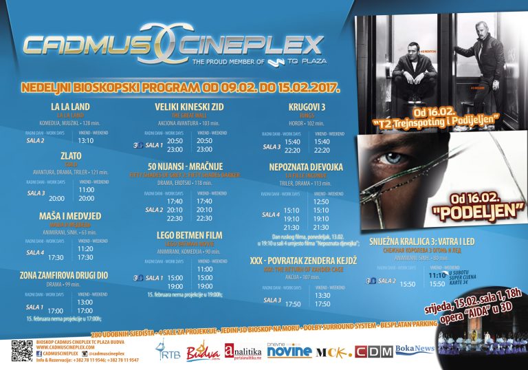 Repertoar filmova Cadmus Cineplex od 9. do 15. februara