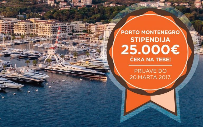 Porto Montenegro – otvoren konkurs za stipendiju  u vrijednosti od 25.000 €