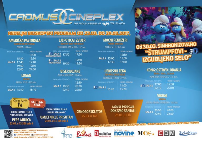 Novi filmovi u na repertoaru bioskopa Cadmus Cineplex