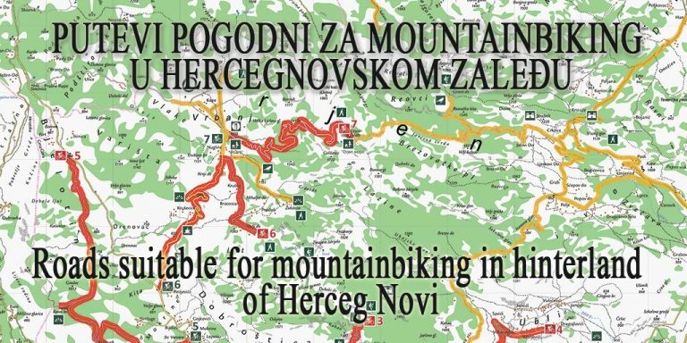 Hercegnovsko zaleđe – putevi pogodni za mountainbiking (mapa)