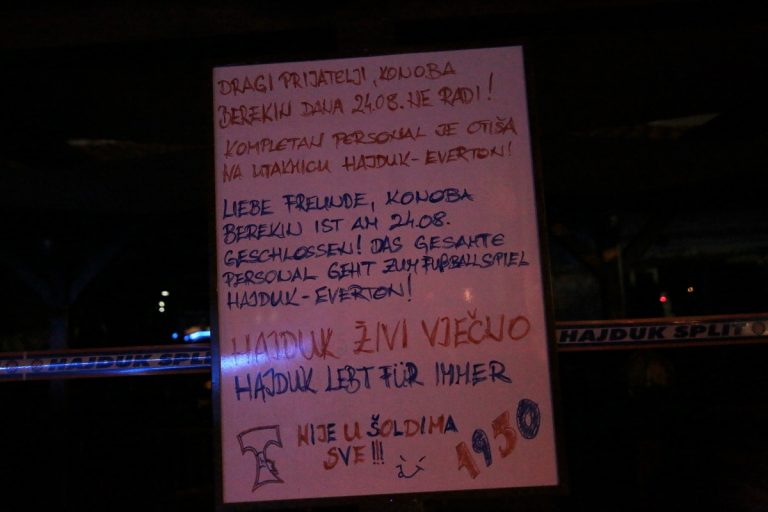 Usred sezone zatvorio konobu i s osobljem otišao na utakmicu Hajduk – Everton