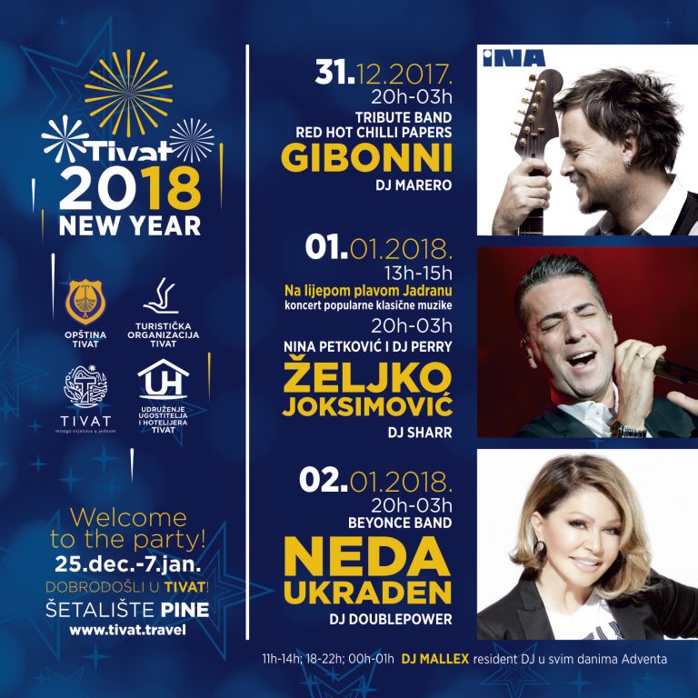 Program dočeka Nove godine u Tivtu 2018. “Welcome to the party” Advent