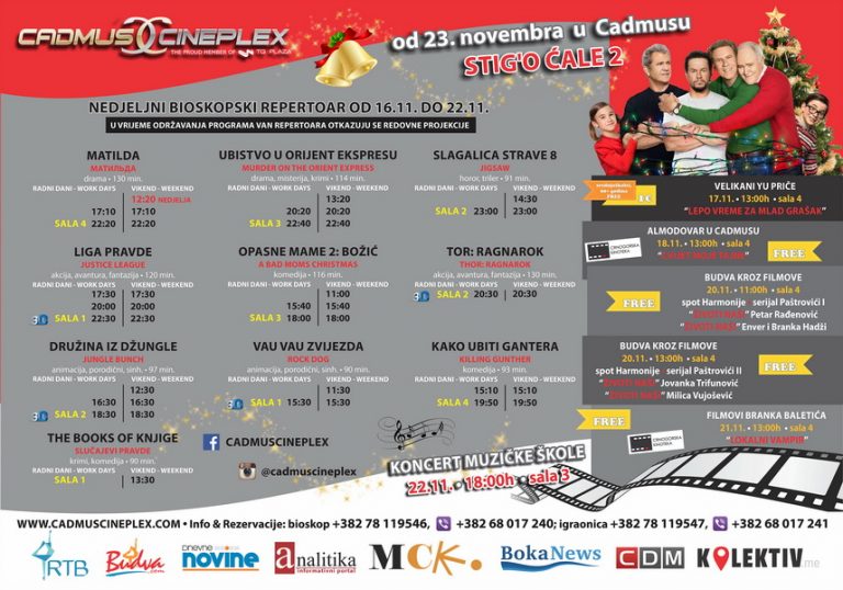 Novi filmovi u kinu Cadmus Cineplex Budva