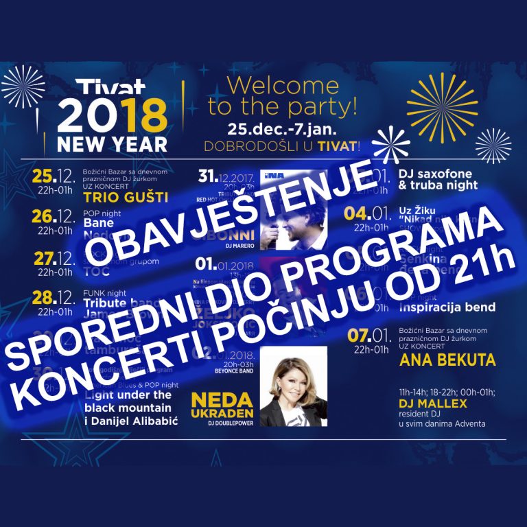 Trio Gušti u Tivtu za Božić 25.decembra