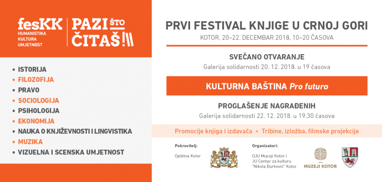 Program  prvog Festivala knjige –  FesK Kotor