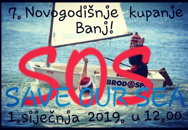 Novogodišnje kupanje na plaži Banj u cilju promocije grada Šibenika
