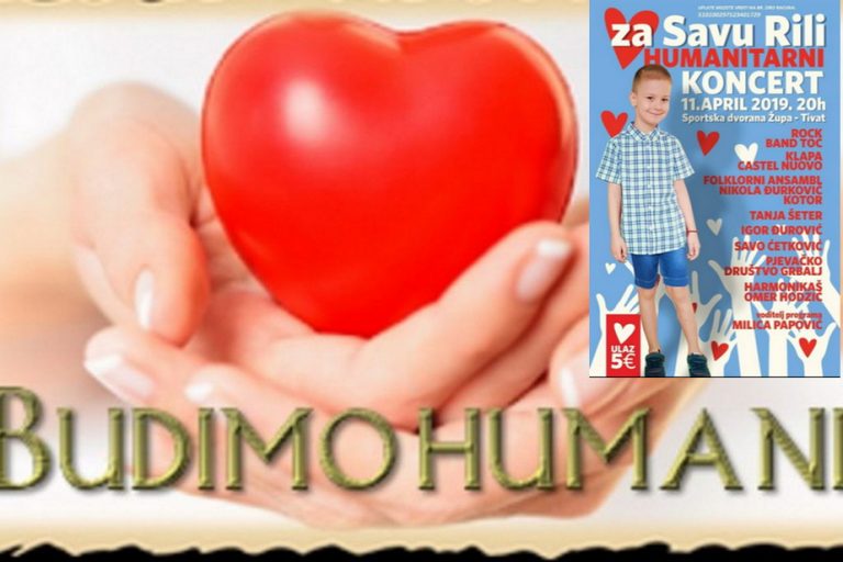 Humanitarni koncert „Za Savu Rili“, četvrtak 11. aprila u Tivtu