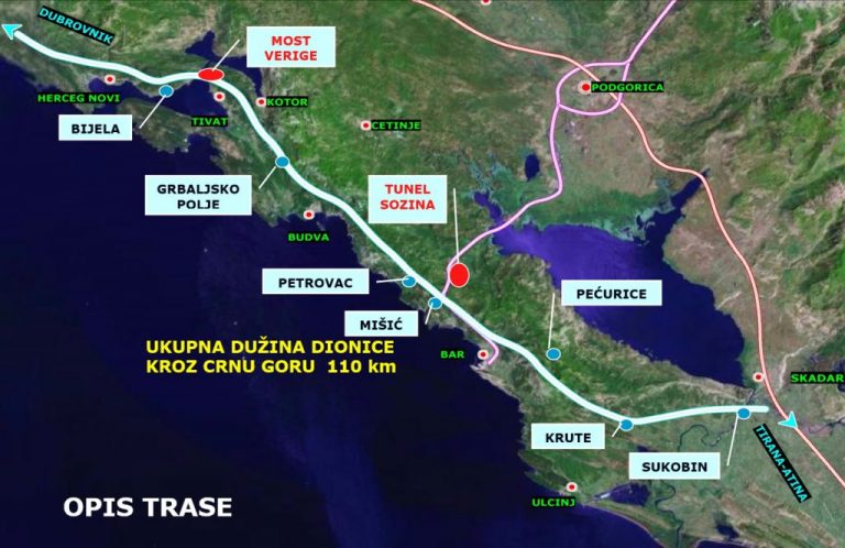 Brza saobraćajnica oko Herceg Novog, Tivta, Budve i Bara – prioritet obilaznici oko Budve…