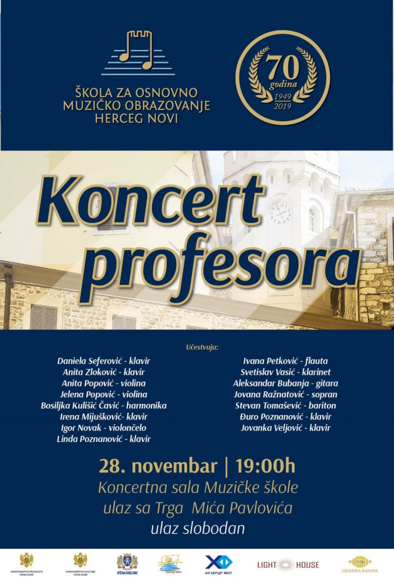 Koncert profesora u Herceg Novom povodom 70 godina škole