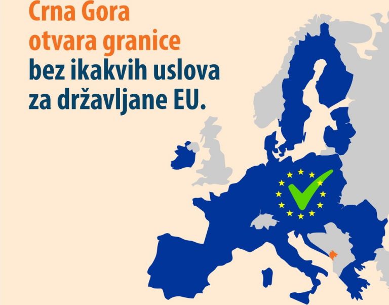 Crna Gora otvara granice za državljane EU