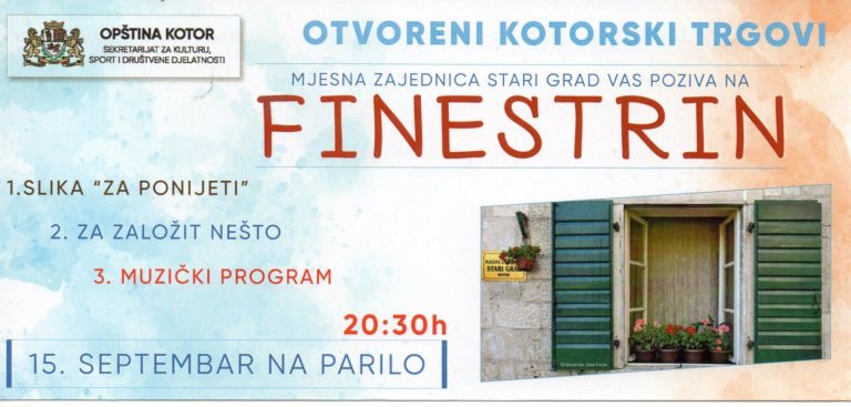 Otvoreni kotorski trgovi – Fešta Finestrin