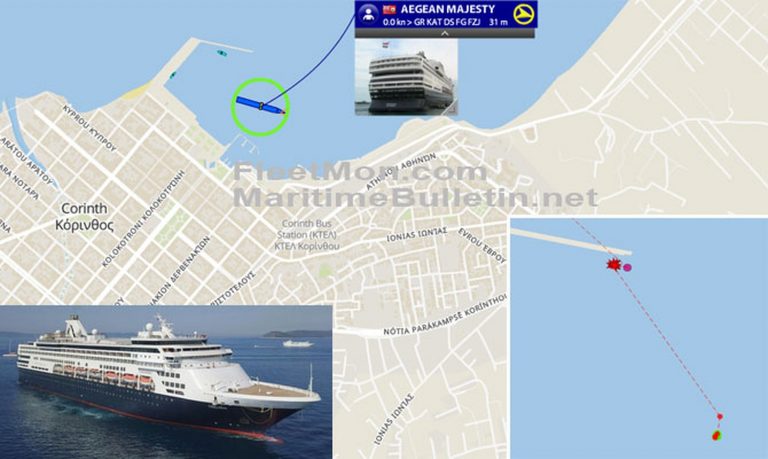 Grčki kruzer Aegean Majesty nasukao se na pijesku