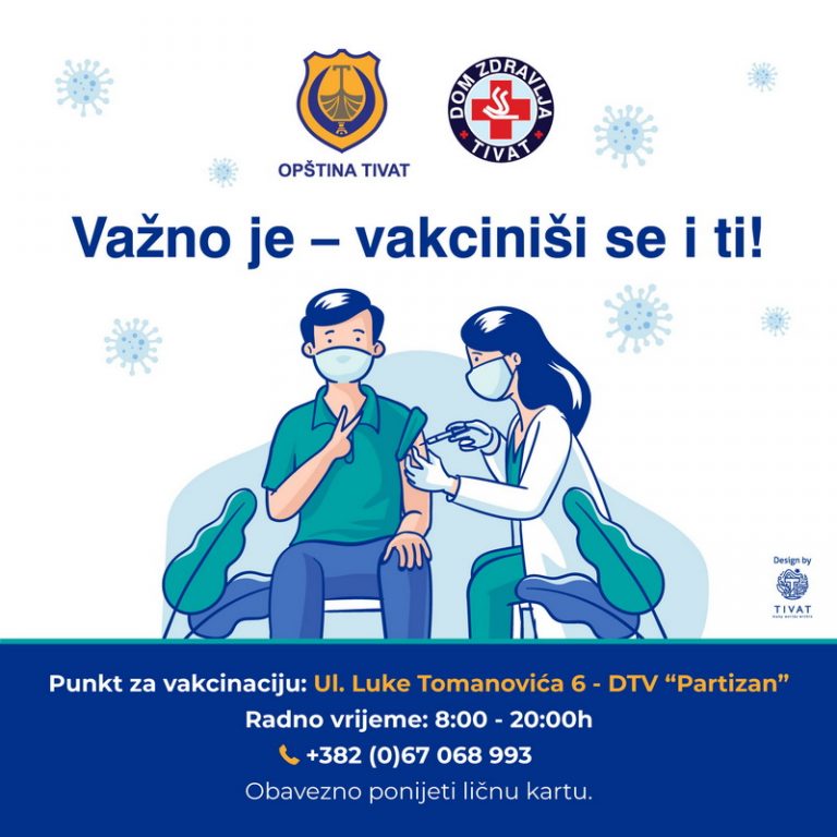 Masovna vakcinacija u Tivtu startuje u utorak 4. maja