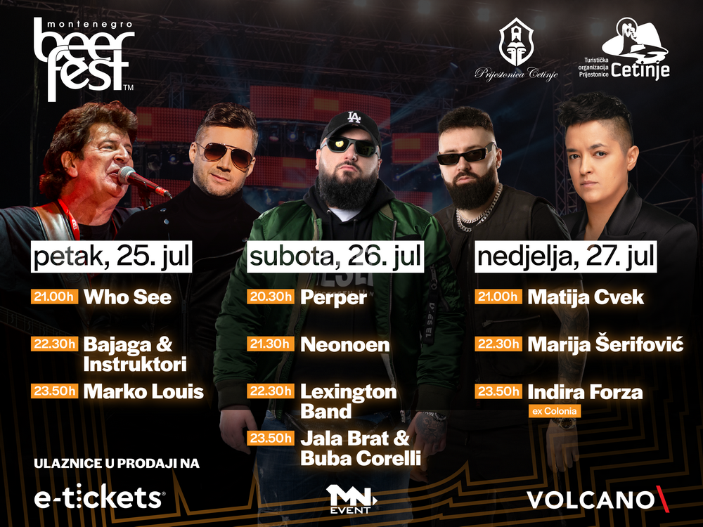 Montenegro Beer Fest od 25. 27. jula – Tri noći i deset regionalnih zvijezda Montenegro Beer Fest od 25. 27. jula – Tri noći i deset regionalnih zvijezda