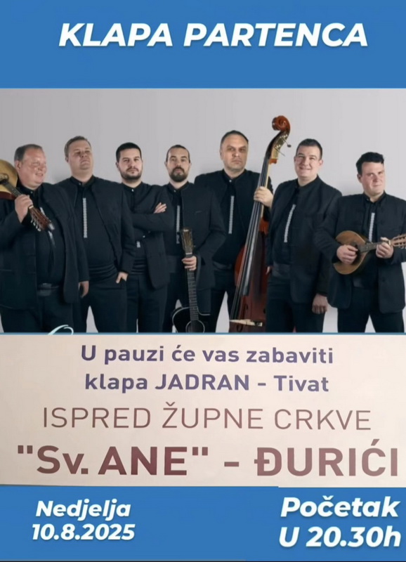 Koncert klape Partenca u Đurićima Koncert klape Partenca u Đurićima