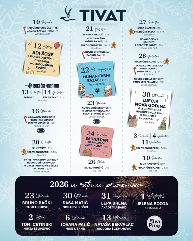 Tivat u ritmu praznika od 10. decembra do 13. januara Tivat u ritmu praznika od 10. decembra do 13. januara