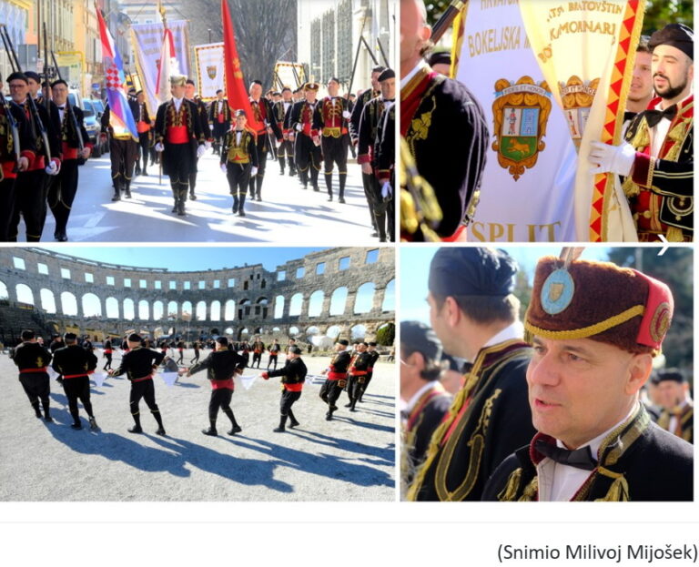 Bokeljska mornarica u svečanom mimohodu Pulom: Sve zaokruženo kolom u Areni